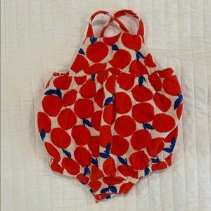 HANNAH ANDERSSON Red and Blue Apple Print Baby Romper